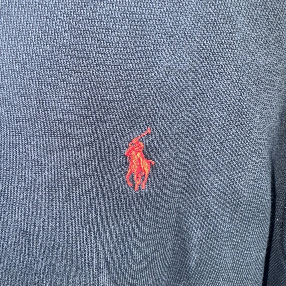 Vintage Mens Polo Ralph Lauren Black Red Pony Full Zip Hoodie Size Large‎